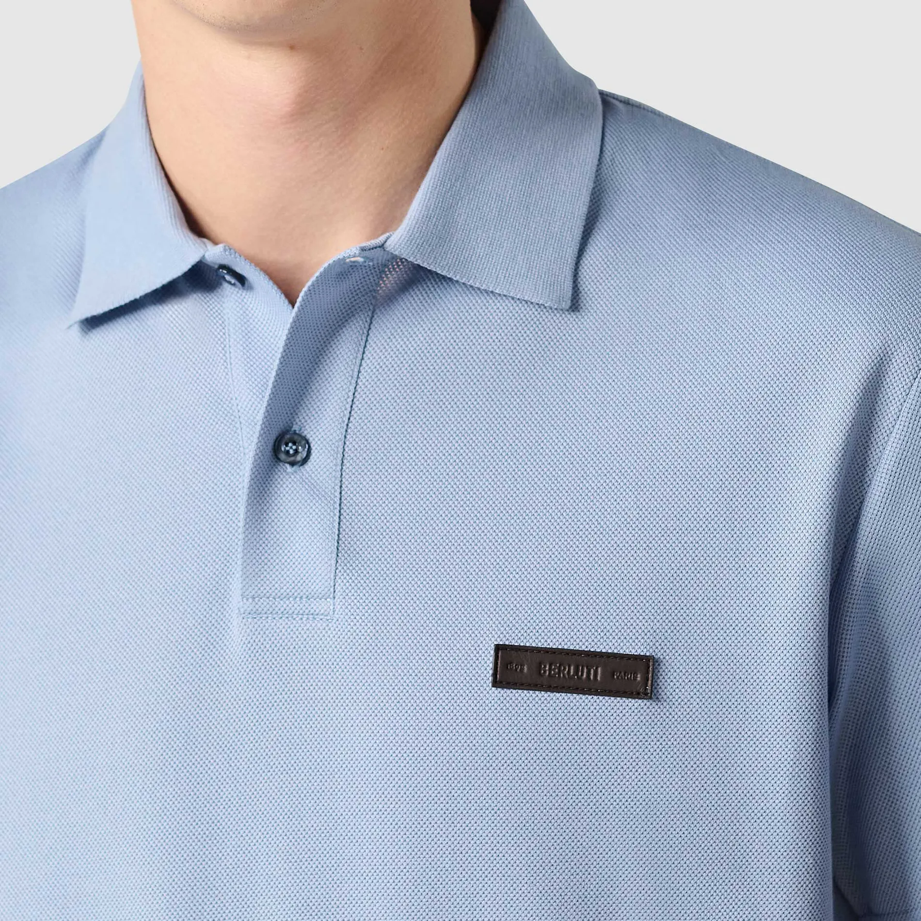 Berluti Polo Piqu&eacute; avec D&eacute;tail en Cuir | Polos & T-shirts