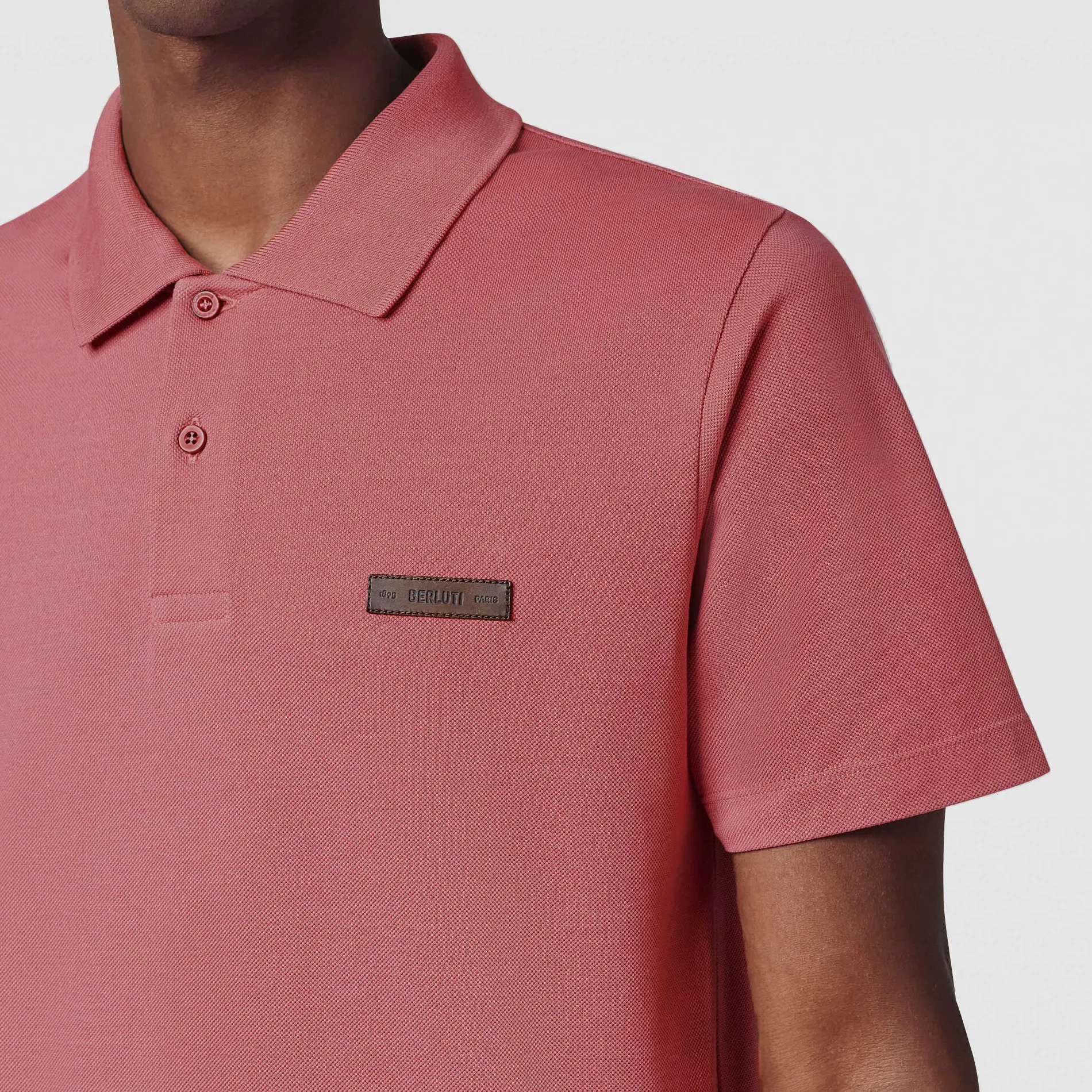 Berluti Polo Piqu&eacute; avec D&eacute;tail en Cuir | Polos & T-shirts