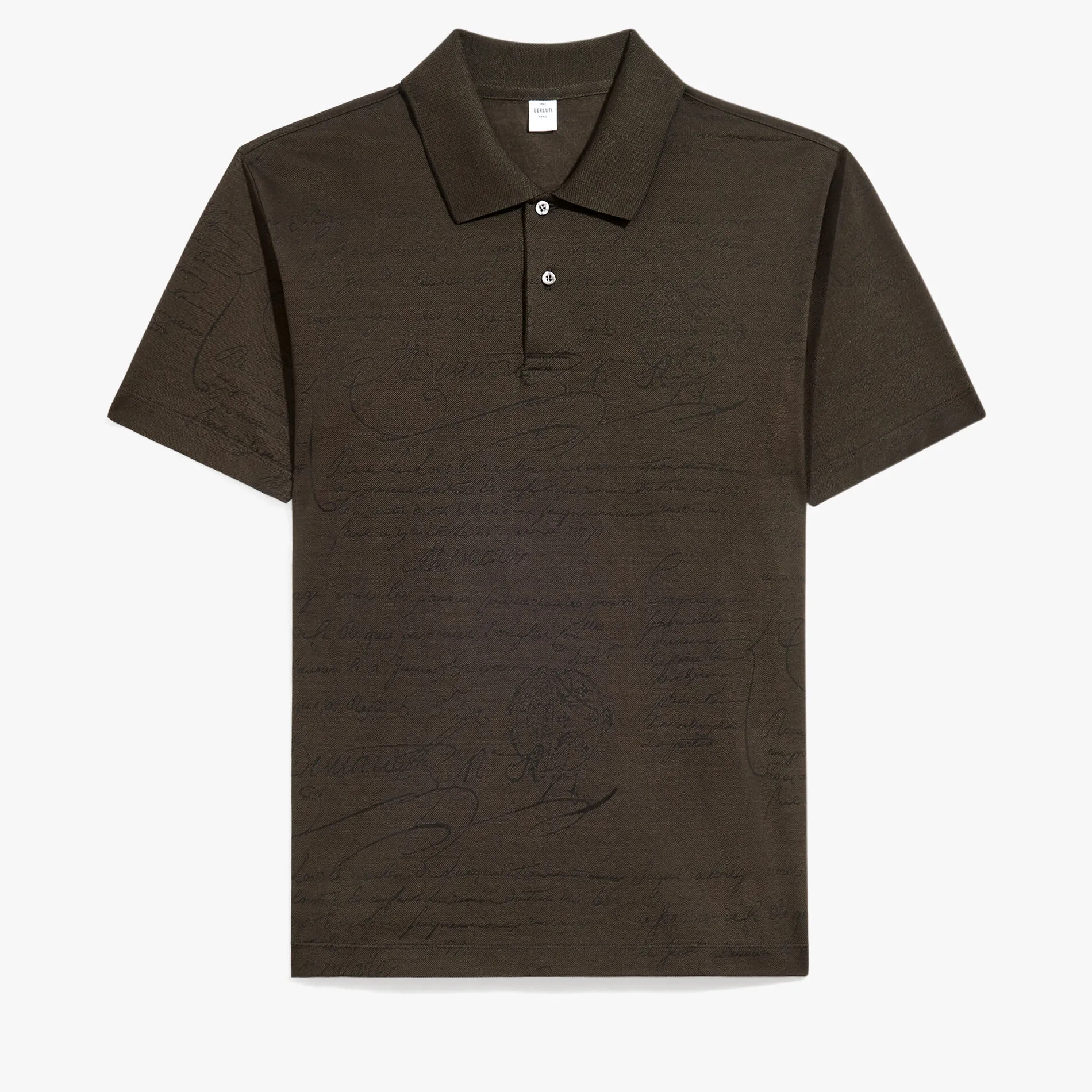 Berluti Polo Piqué en Jacquard Scritto | Polos & T-shirts