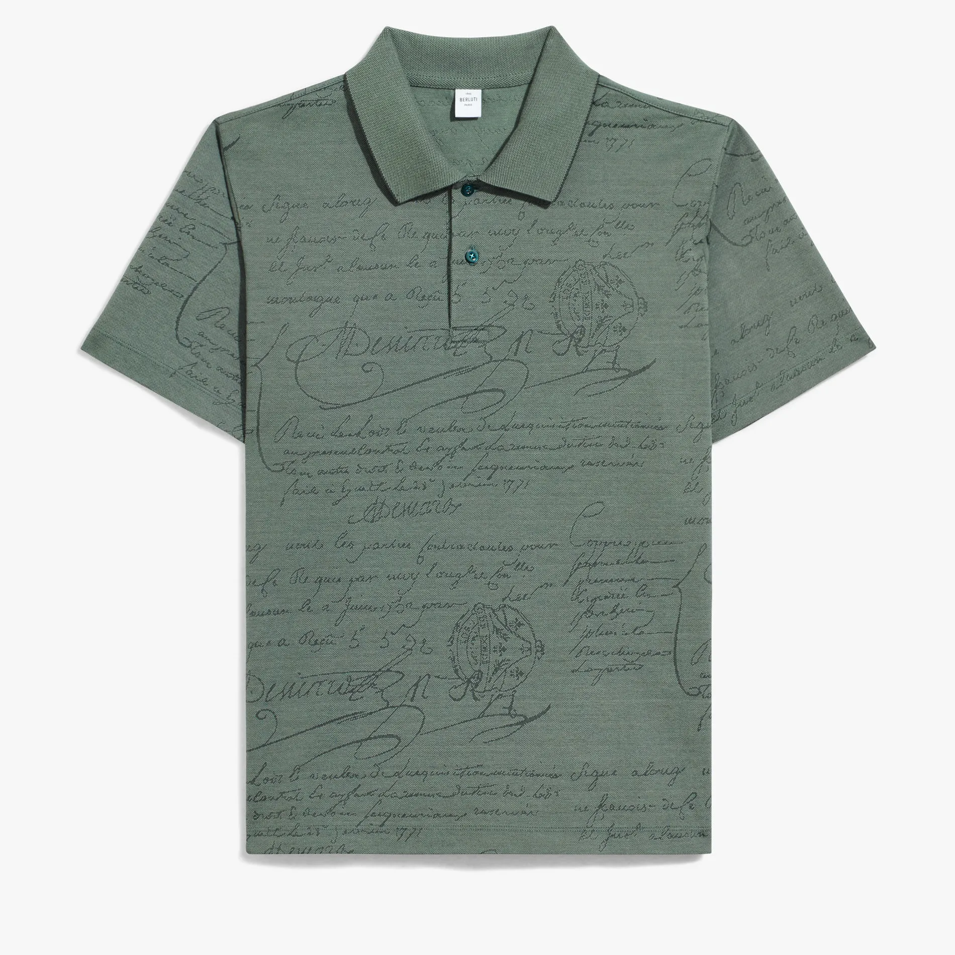 Berluti Polo Piqué en Jacquard Scritto | Polos & T-shirts