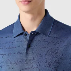 Berluti Polo Piqu&eacute; En Jacquard Scritto | Polos & T-shirts