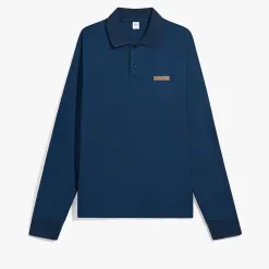 Berluti Polo Piqu&eacute; Manches Longues Avec D&eacute;tail En Cuir | Polos & T-shirts