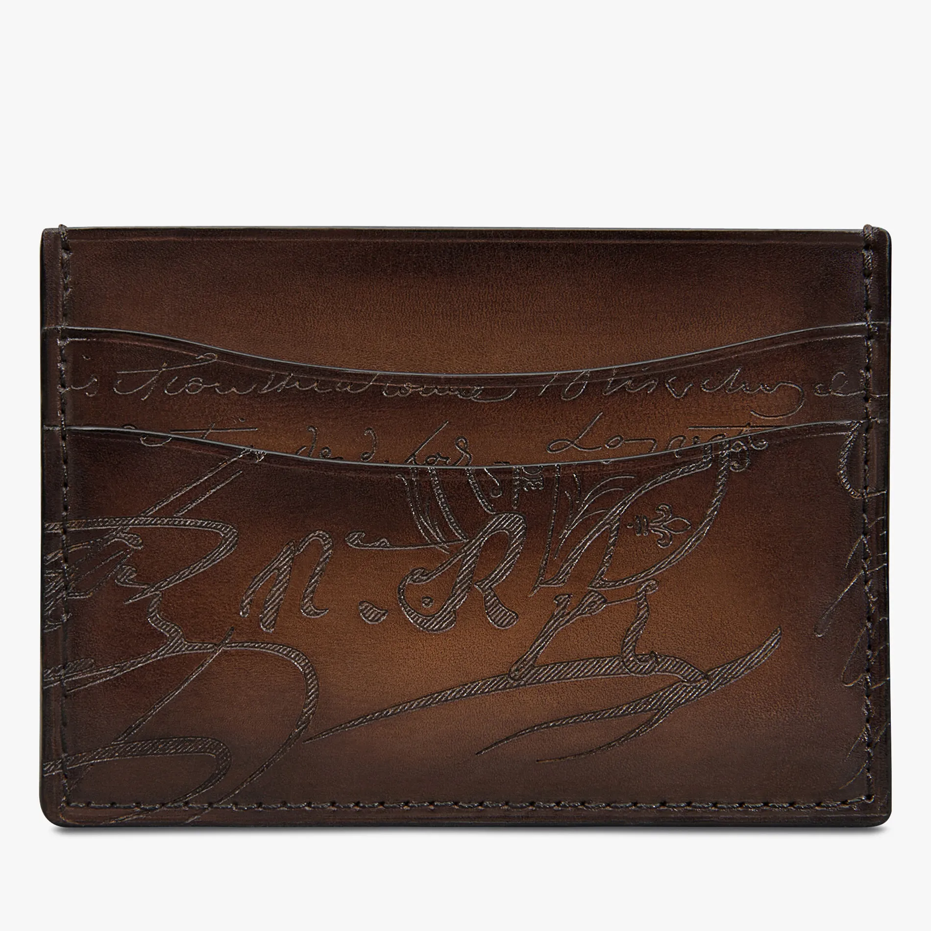 Berluti Porte-Cartes Bambou En Cuir Scritto | Porte-cartes
