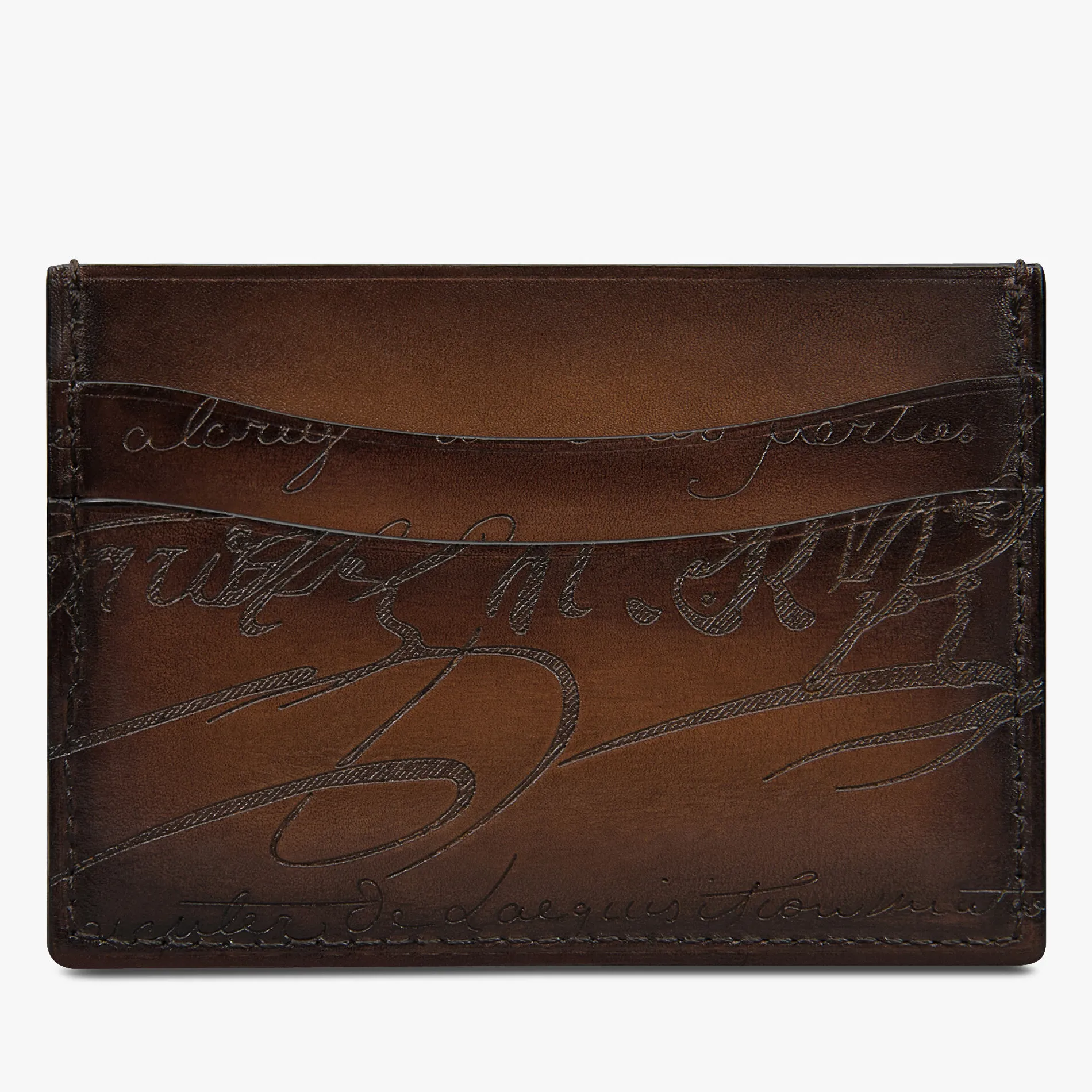 Berluti Porte-Cartes Bambou En Cuir Scritto | Porte-cartes
