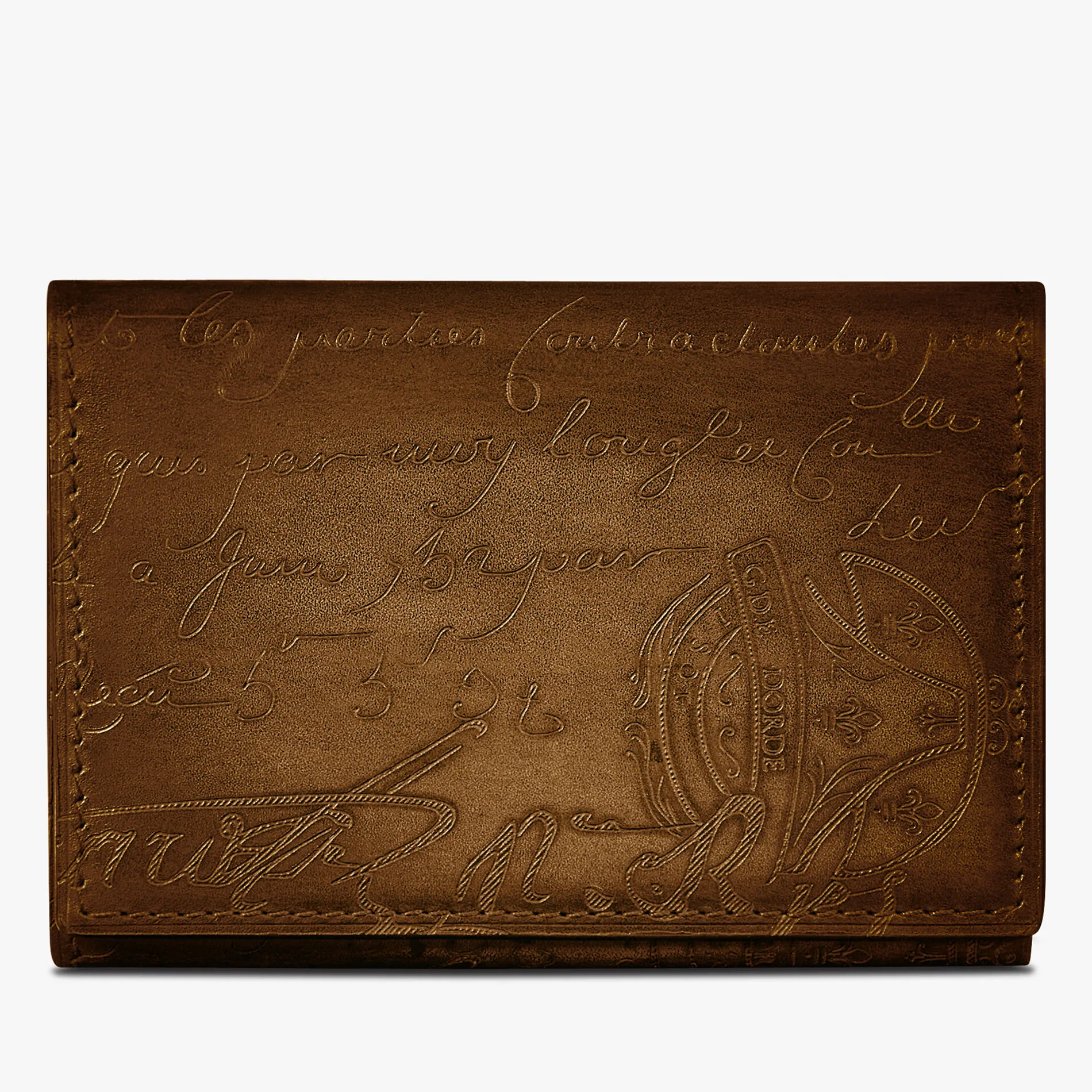 Berluti Porte-Cartes Imbuia En Cuir Scritto | Porte-cartes