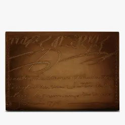 Berluti Porte-Cartes Imbuia En Cuir Scritto | Porte-cartes