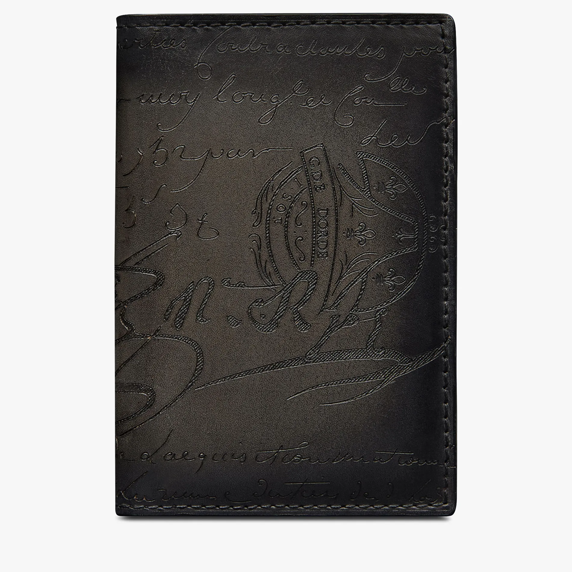 Berluti Porte-Cartes Jagua En Cuir Scritto | Porte-cartes
