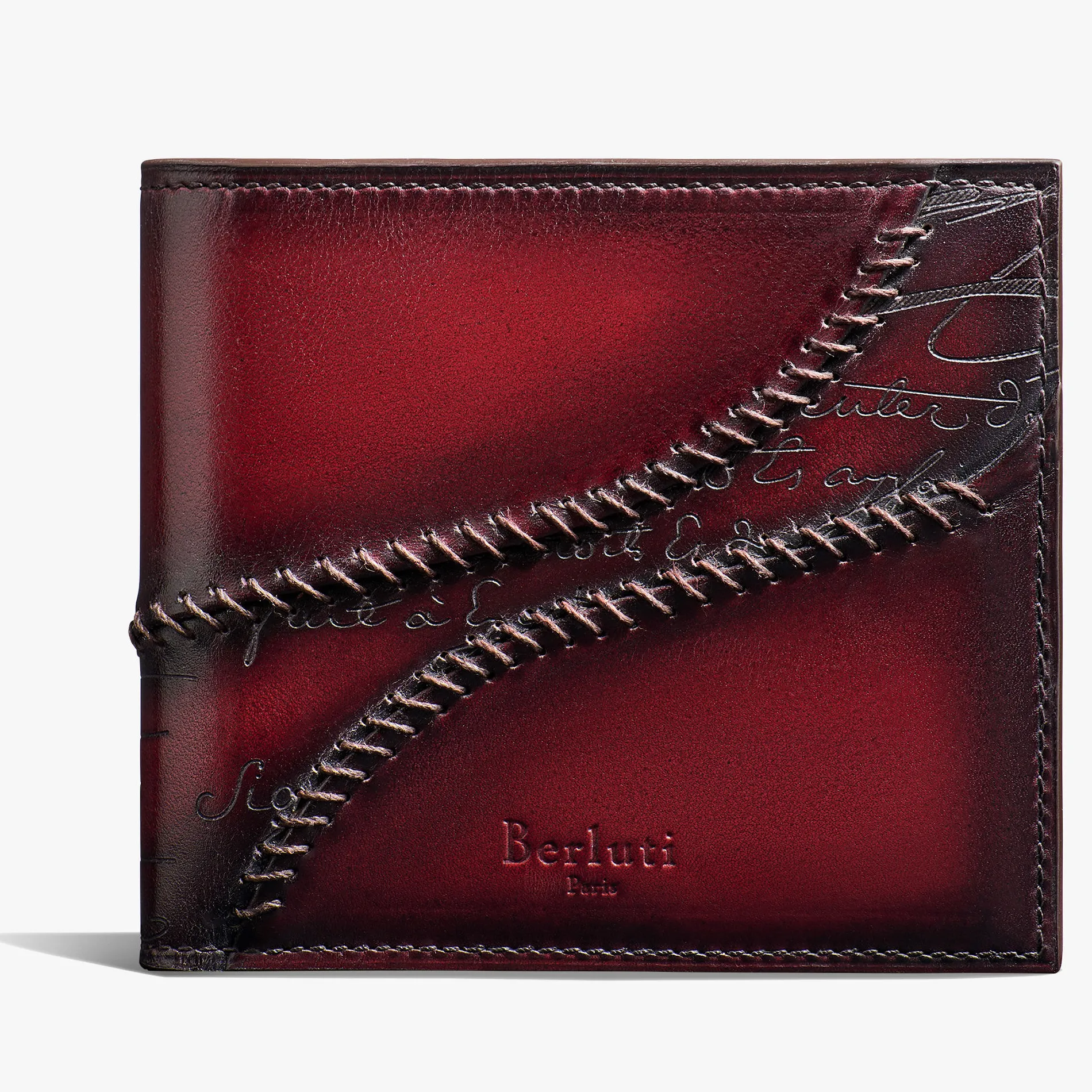 Berluti Portefeuille Compact Makore En Cuir Scritto | Portefeuilles
