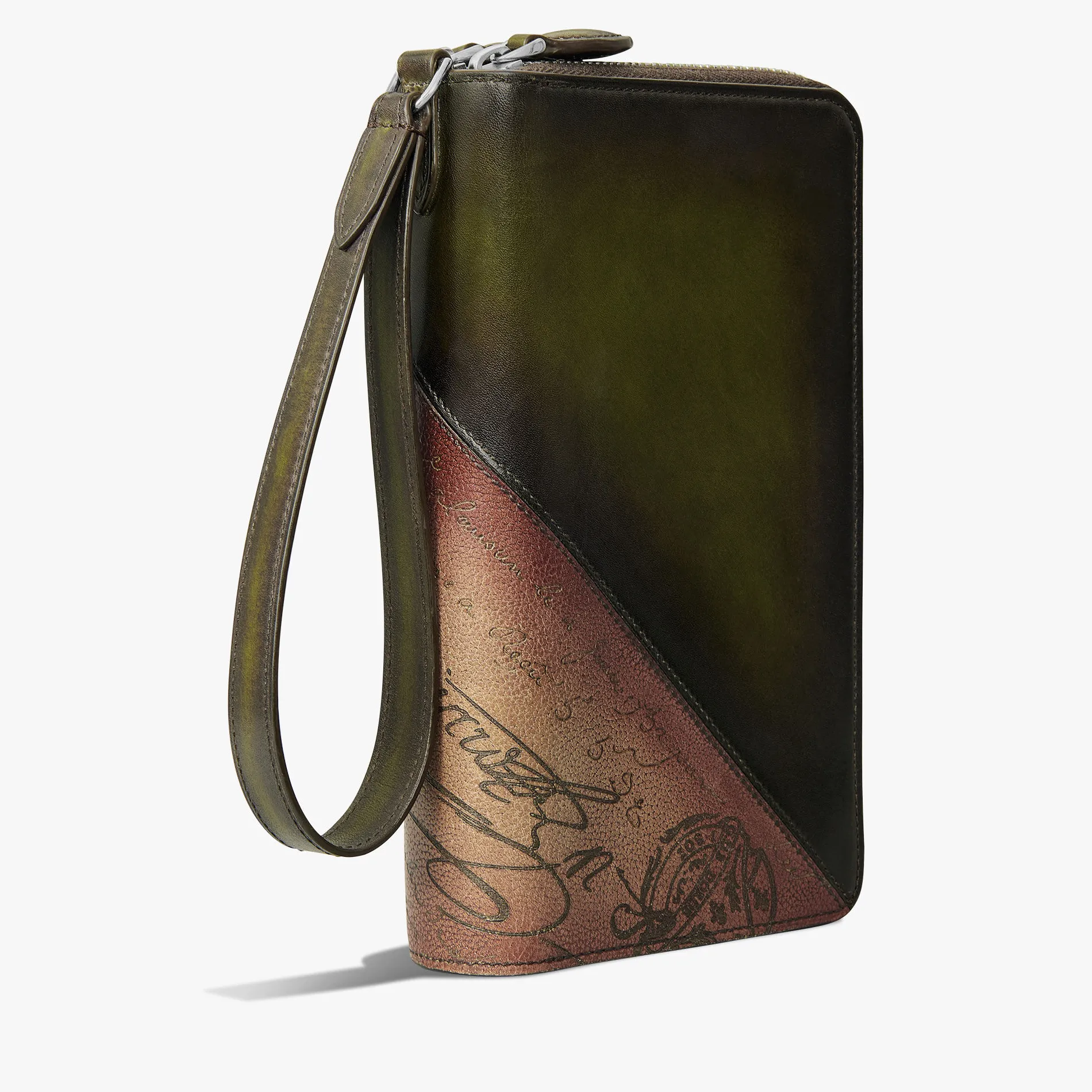 Berluti Portefeuille Long Zipp&eacute; Tali En Cuir Scritto | Portefeuilles