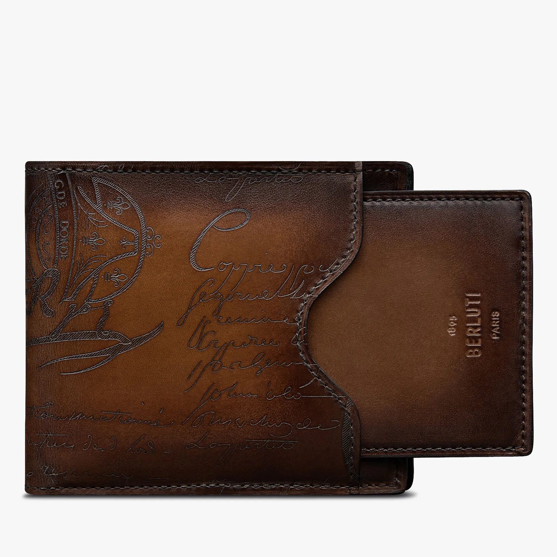 Berluti Portefeuille Makore 2 en 1 En Cuir Scritto | Portefeuilles