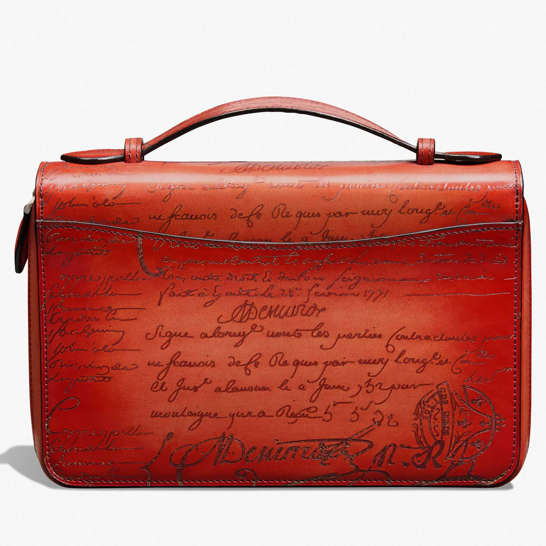 Berluti Portefeuille Zipp&eacute; Itauba Wide En Cuir Scritto | Portefeuilles