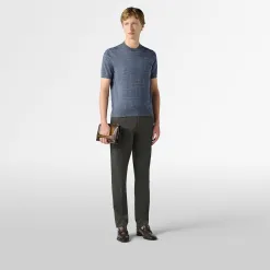 Berluti Pull Manches Courtes L&eacute;ger En Laine Avec Jacquard Scritto | Maille & Sweatshirts