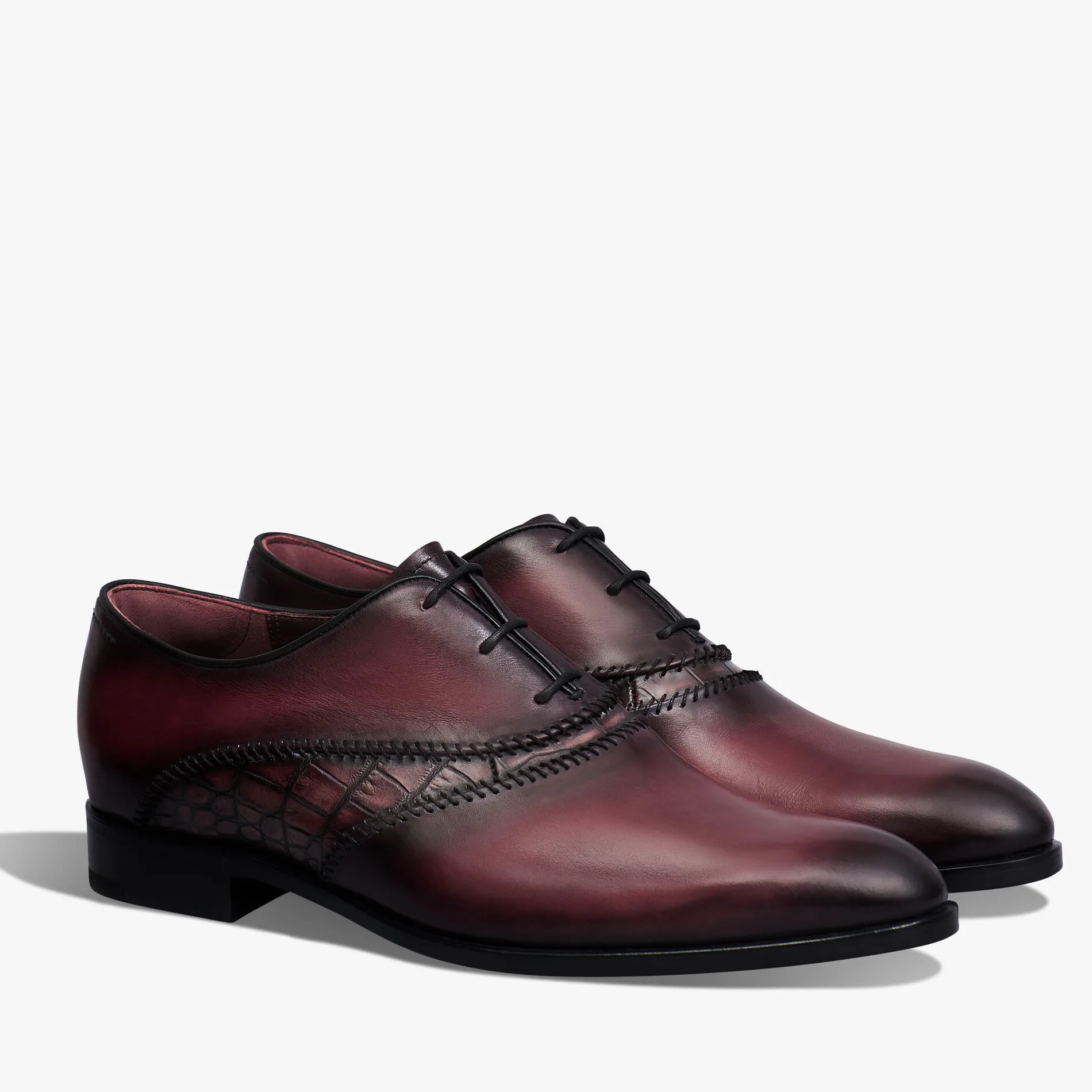 Berluti Richelieu Rapiécé-Reprisé en cuir et cuir d'alligator | Richelieus & Derbies