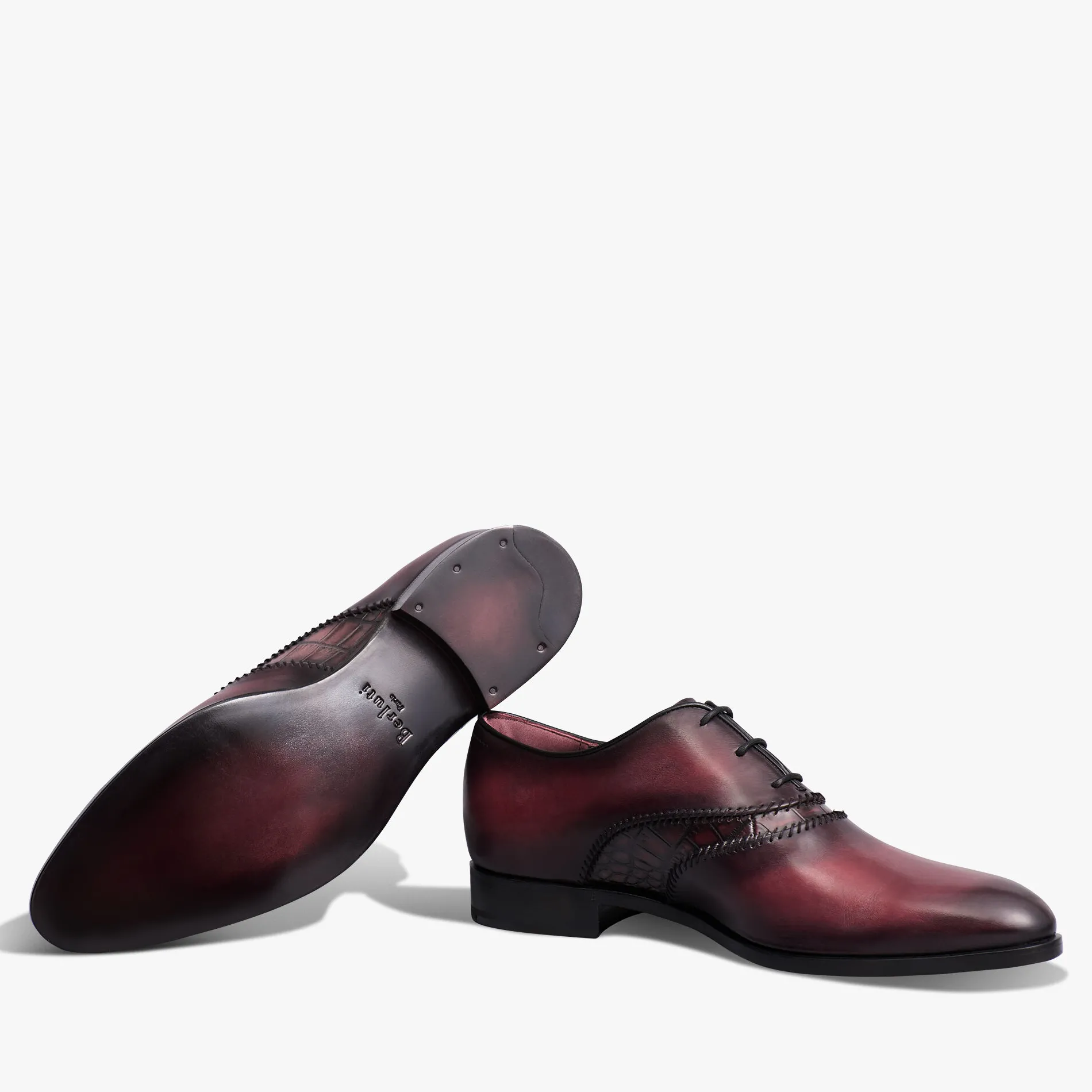 Berluti Richelieu Rapiécé-Reprisé en cuir et cuir d'alligator | Richelieus & Derbies