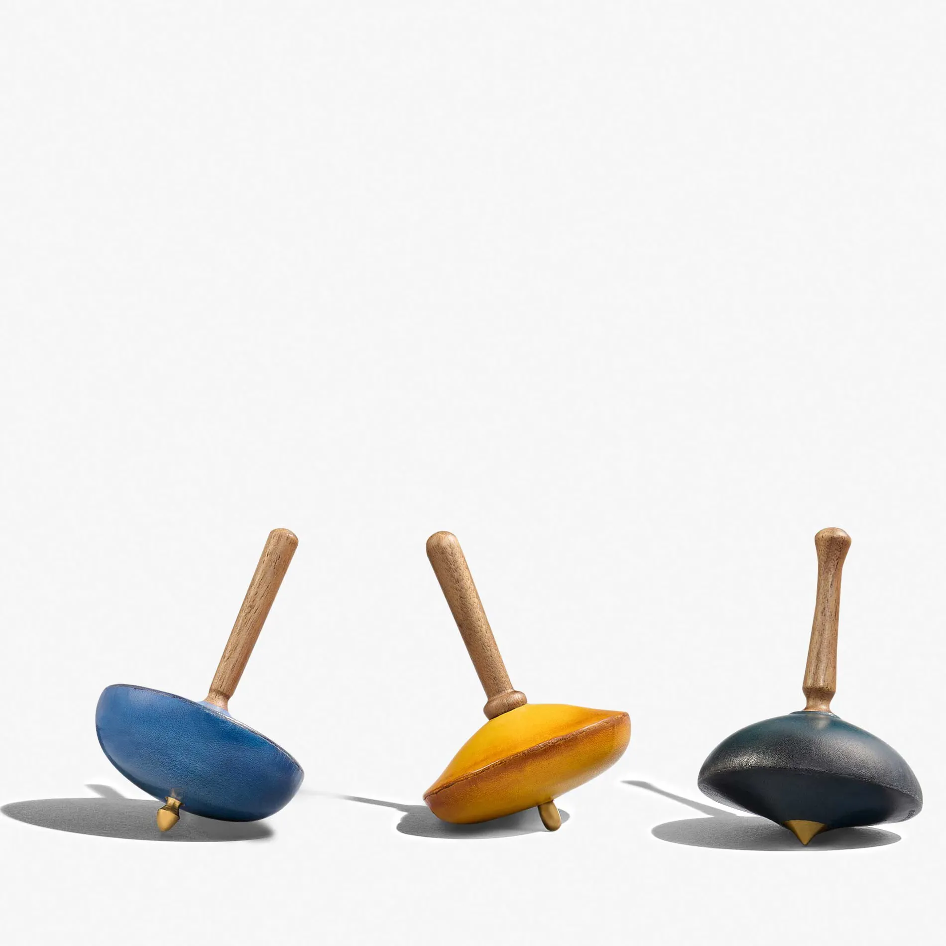 Berluti Set De Trois Toupies En Bois Et Cuir | Objets, High-tech & Lifestyle