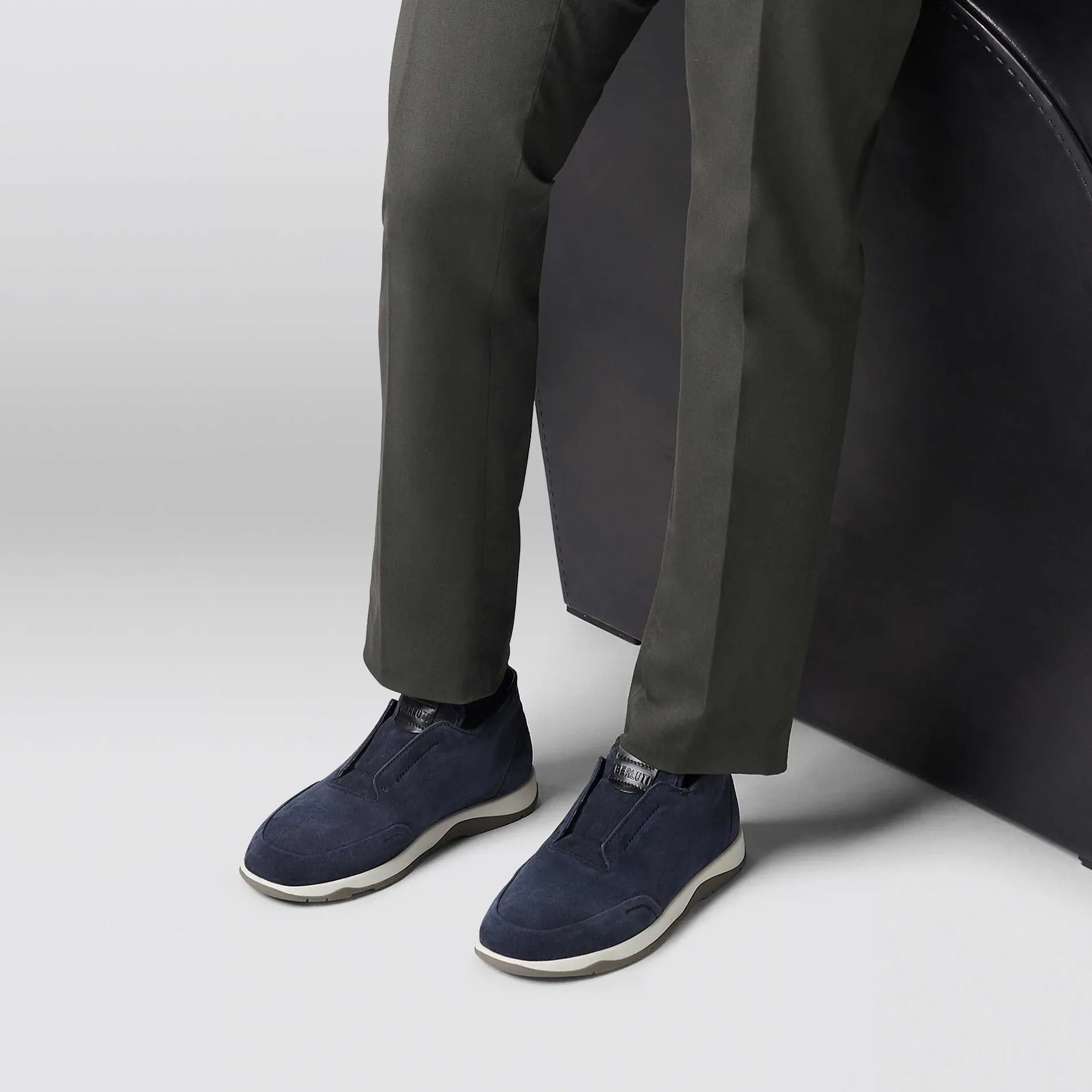 Berluti Slip On &Eacute;chapp&eacute;e En Su&egrave;de Scritto | Bottines