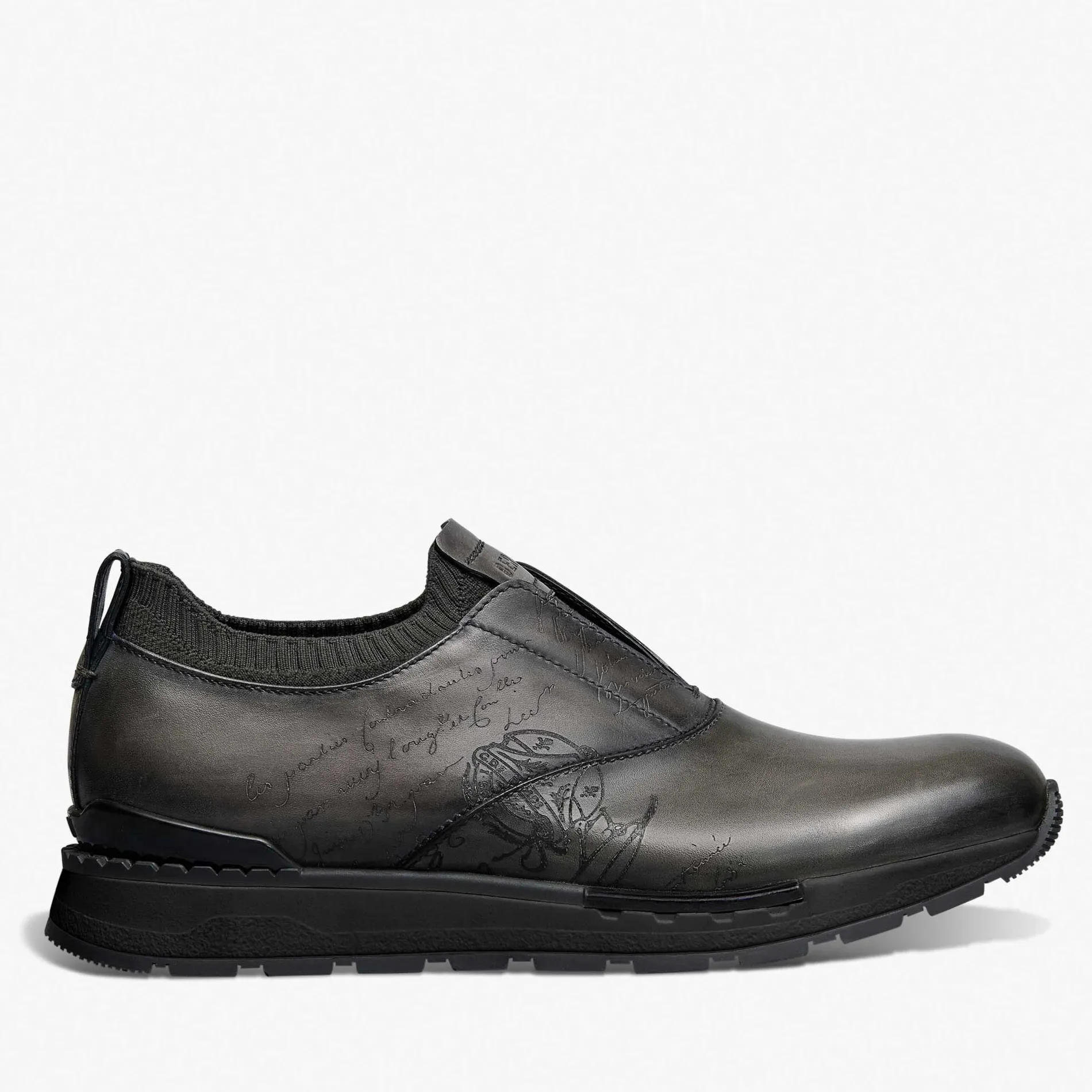 Berluti Slip On Sneaker Fast Track En Cuir Et Maille | Sneakers