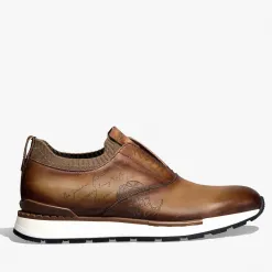 Berluti Slip On Sneaker Fast Track En Cuir Et Maille | Sneakers