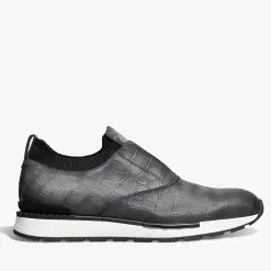 Berluti Slip-on sneaker Fast Track En Cuir D'Alligator Et Cachemire | Sneakers