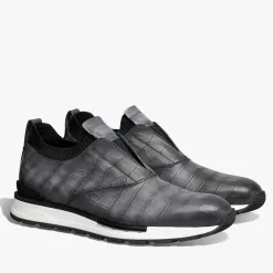 Berluti Slip-on sneaker Fast Track En Cuir D'Alligator Et Cachemire | Sneakers