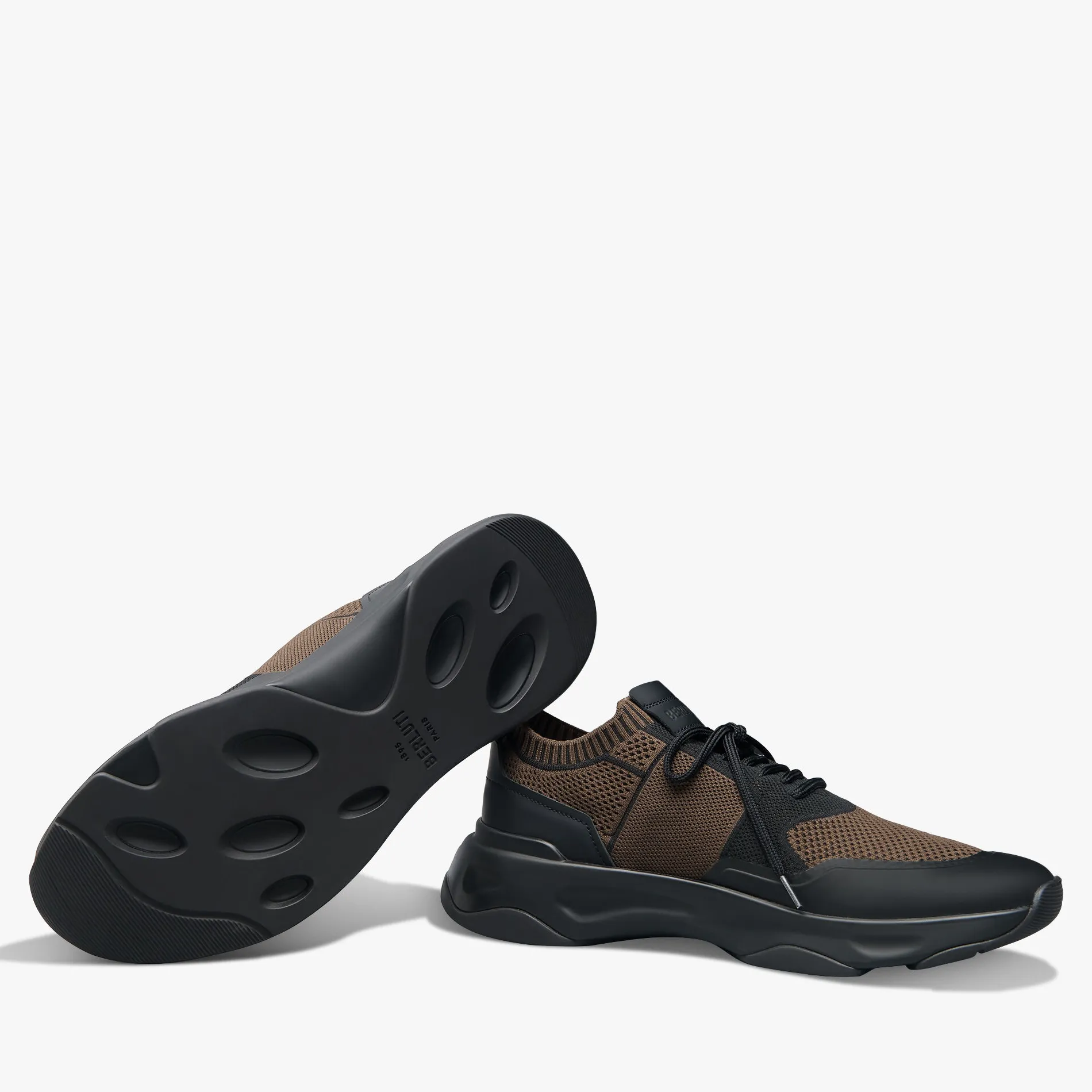 Berluti Sneaker Shadow En Maille Et Cuir De Veau Film Gomme | Sneakers | Shadow