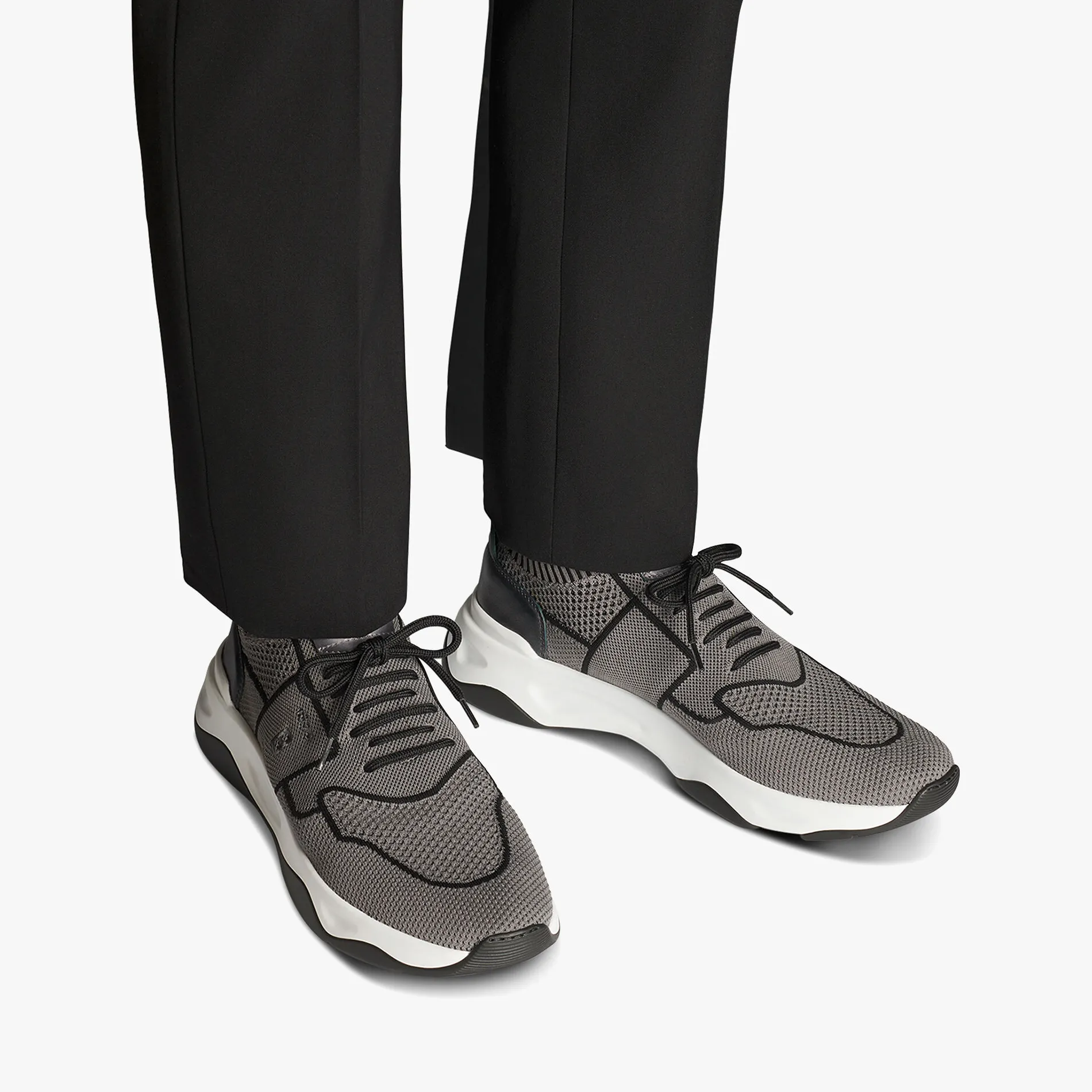 Berluti Sneaker Shadow En Maille Et Cuir De Veau Film Gomme | Sneakers | Shadow