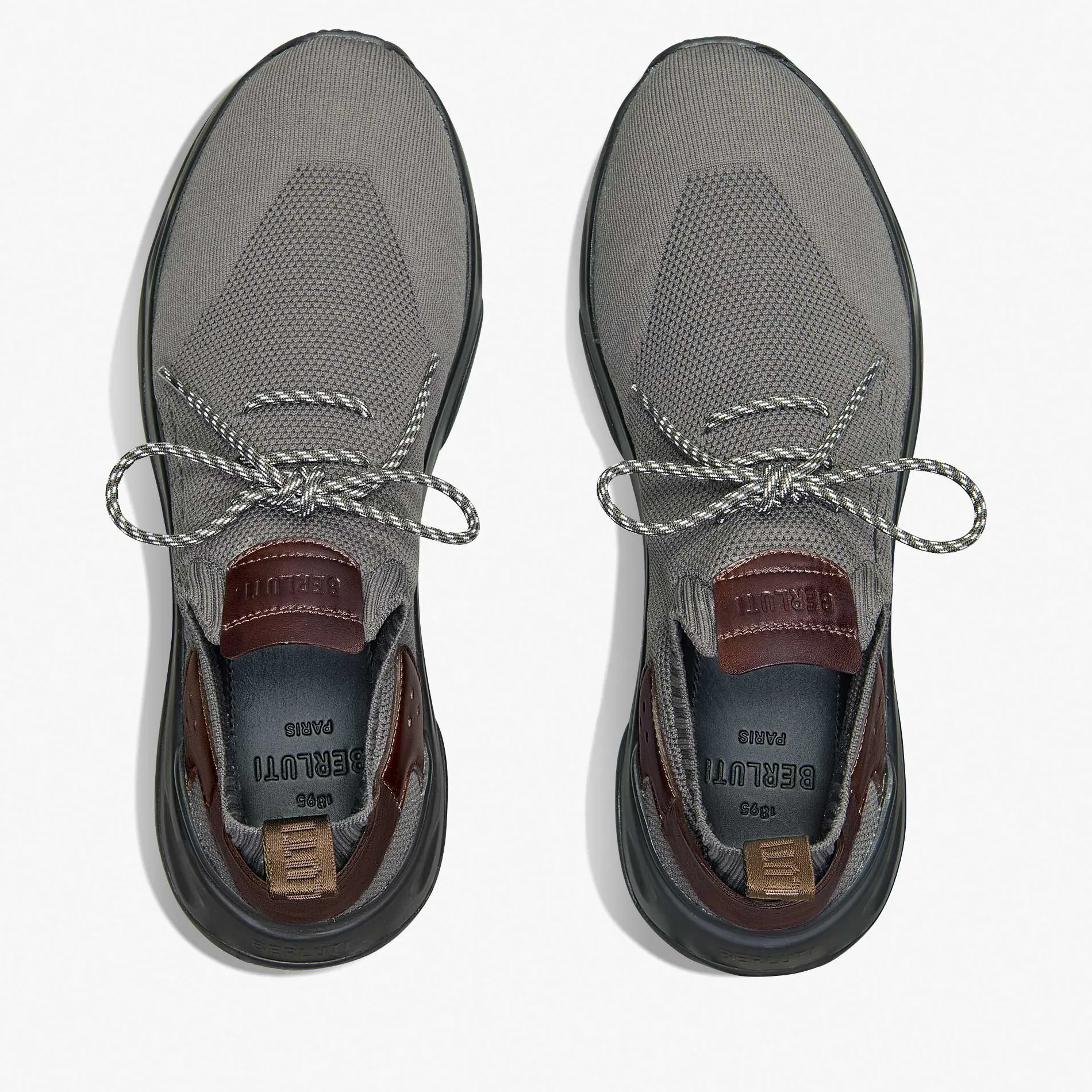 Berluti Sneaker Shadow En Scritto Knit Et Cuir De Veau | Sneakers | Shadow
