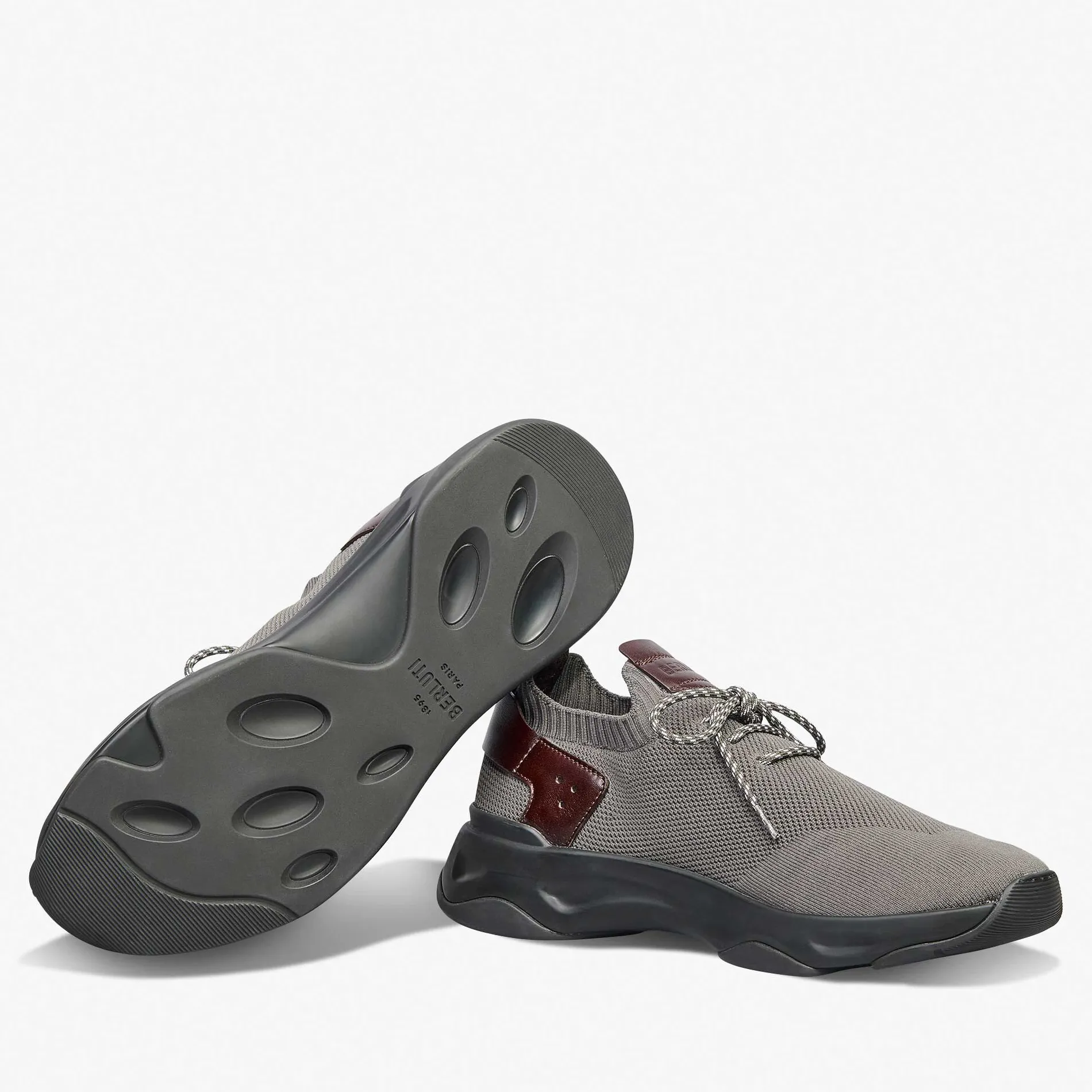 Berluti Sneaker Shadow En Scritto Knit Et Cuir De Veau | Sneakers | Shadow