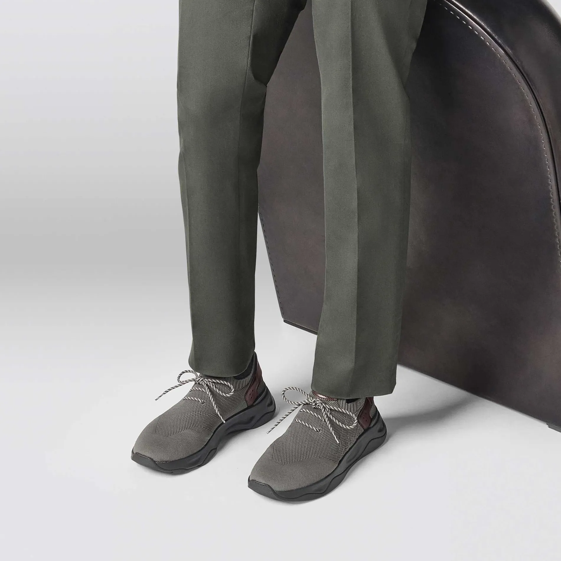 Berluti Sneaker Shadow En Scritto Knit Et Cuir De Veau | Sneakers | Shadow