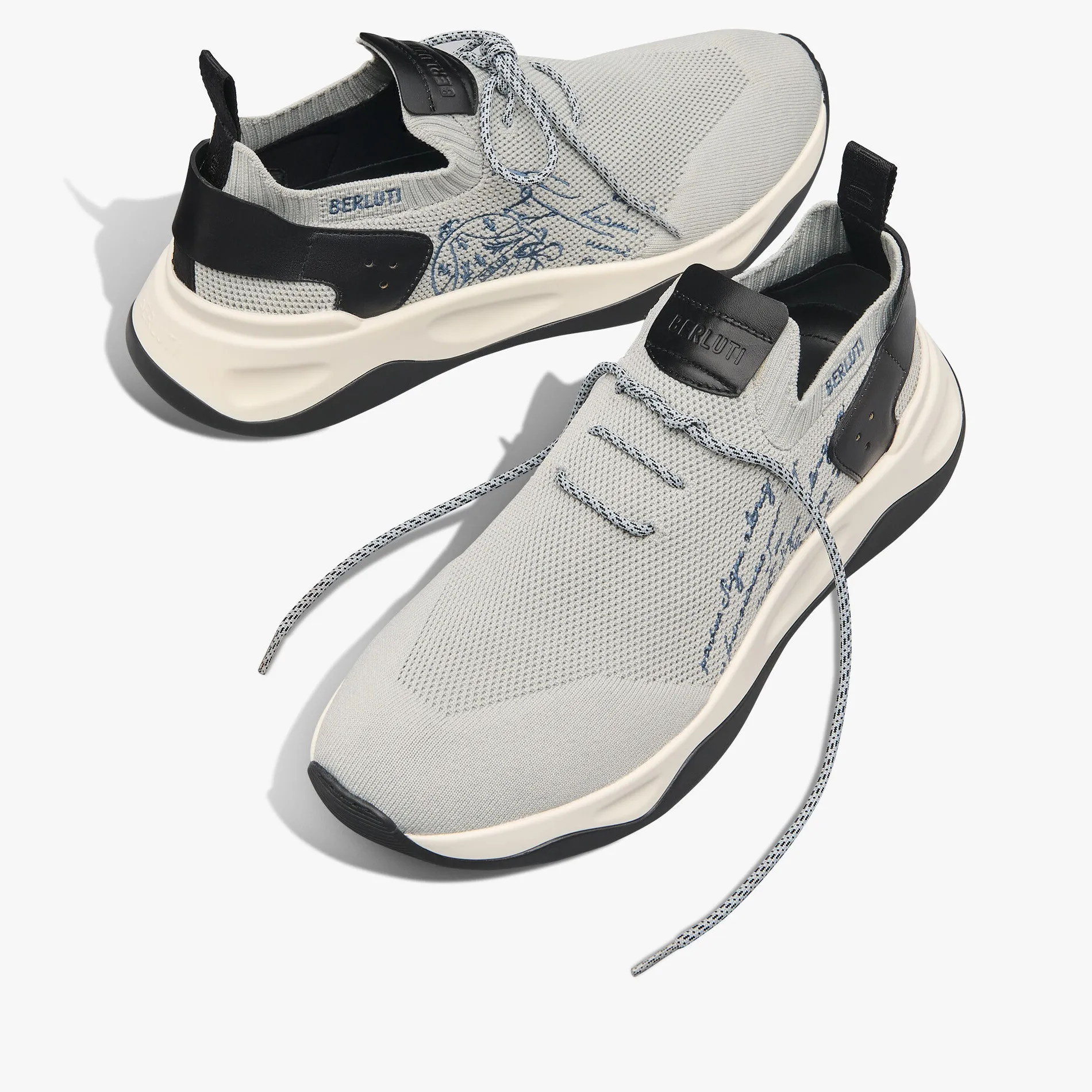 Berluti Sneaker Shadow En Scritto Knit Et Cuir De Veau | Sneakers | Shadow
