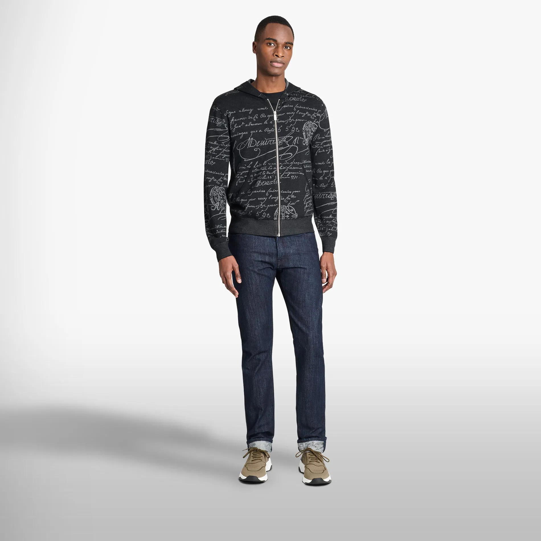 Berluti Sweat &Agrave; Capuche Zipp&eacute; En Cachemire Avec D&eacute;tail Andy Bar | Maille & Sweatshirts