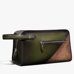 Berluti Trousse De Toilette Morning En Cuir Scritto | Pochettes