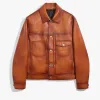 Berluti Veste Denim En Cuir Patiné | Cuir