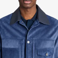 Berluti Veste Denim En Suède | Cuir