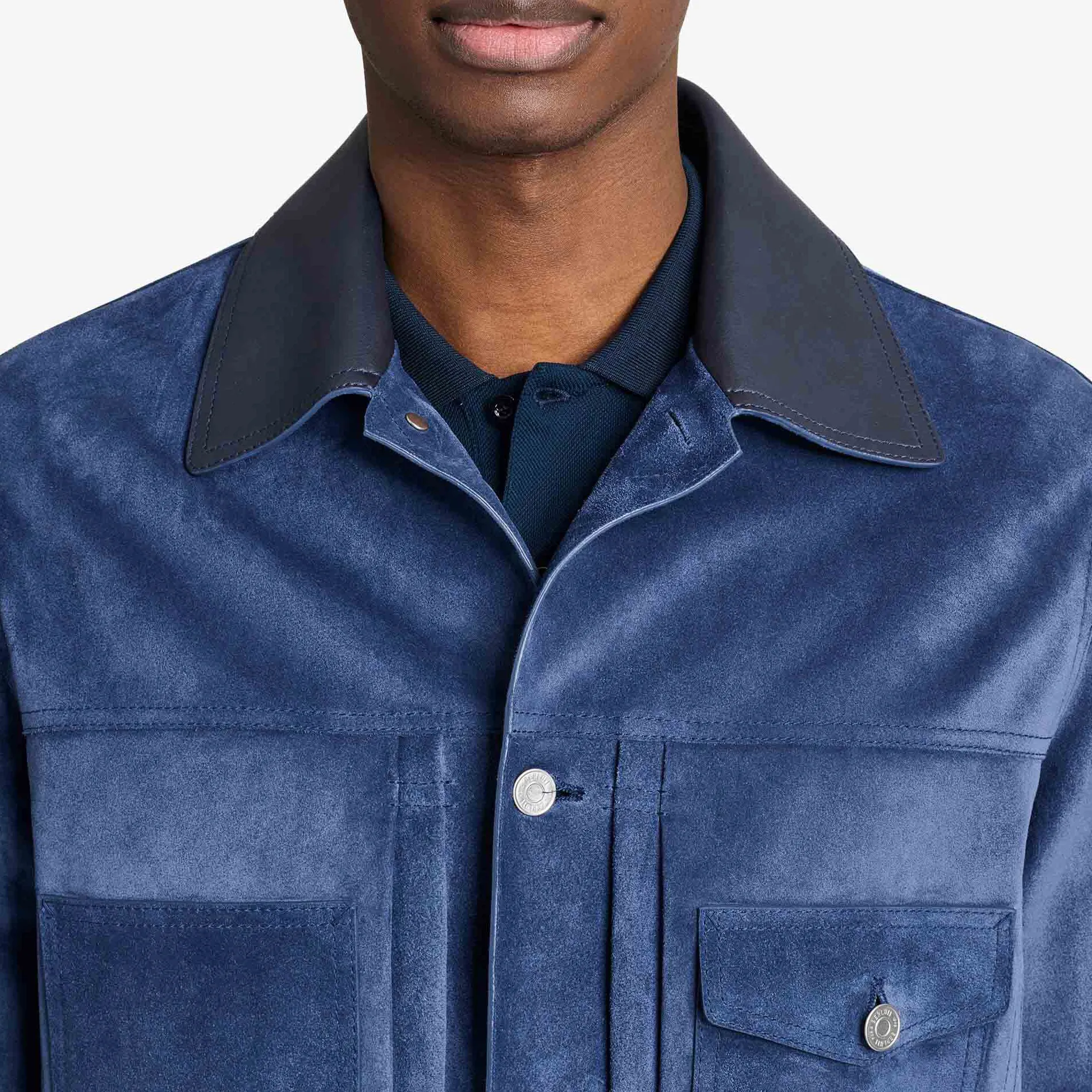 Berluti Veste Denim En Suède | Cuir
