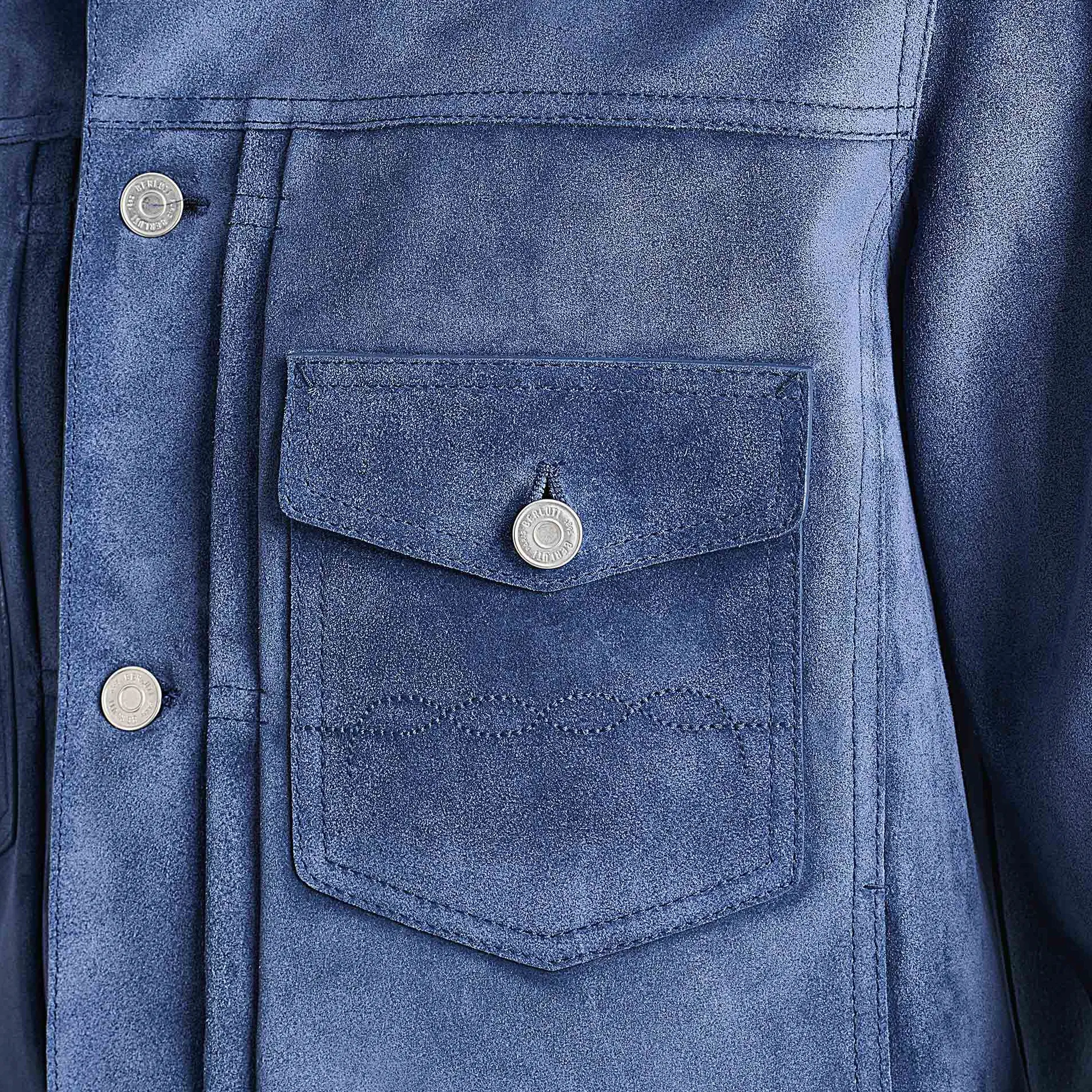 Berluti Veste Denim En Suède | Cuir